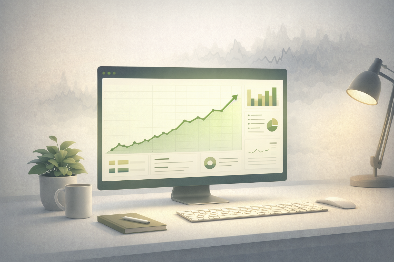 Illustration comparing steady social media growth metrics with chaotic spikes to emphasize sustainable measurement over vanity metrics.