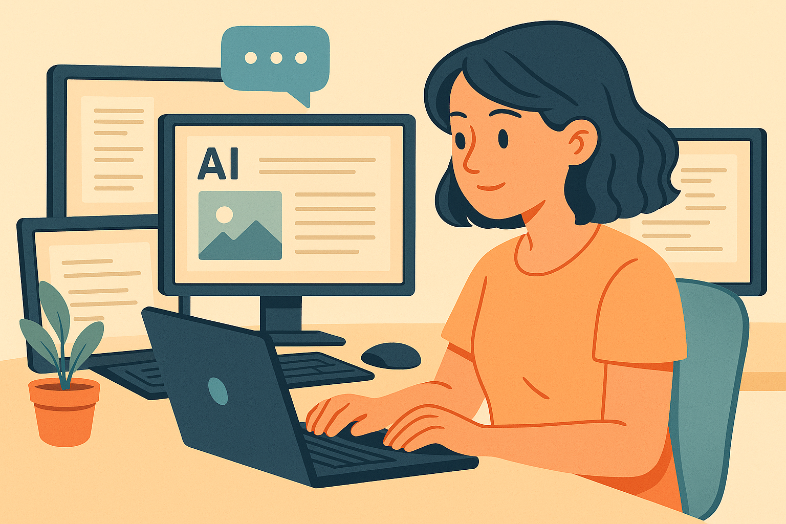 A stylized, conceptual image of a marketing content calendar being auto-filled by an AI system, representing automation in campaign planning.