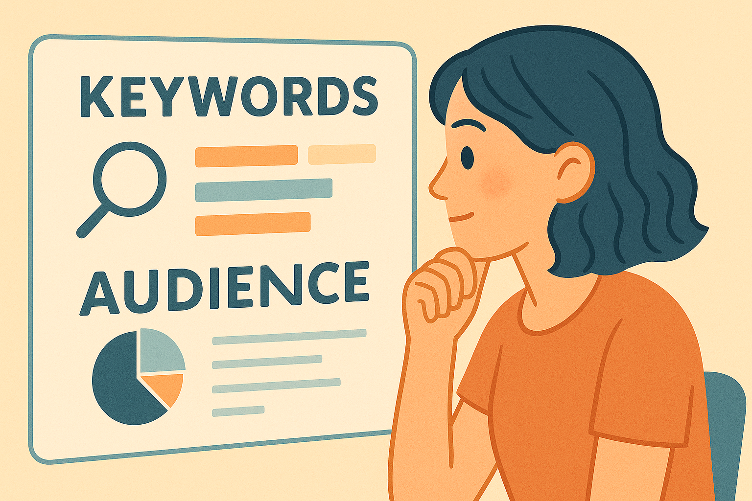 Using keyword data and audience analysis to plan blog posts.