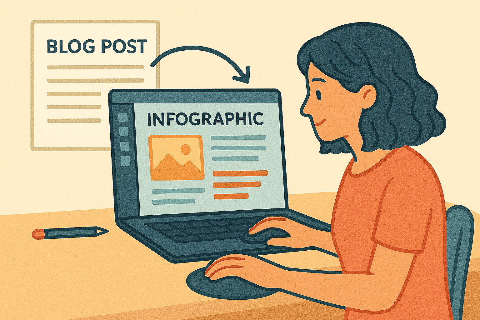 Repurposing blog posts into visual content for greater reach.