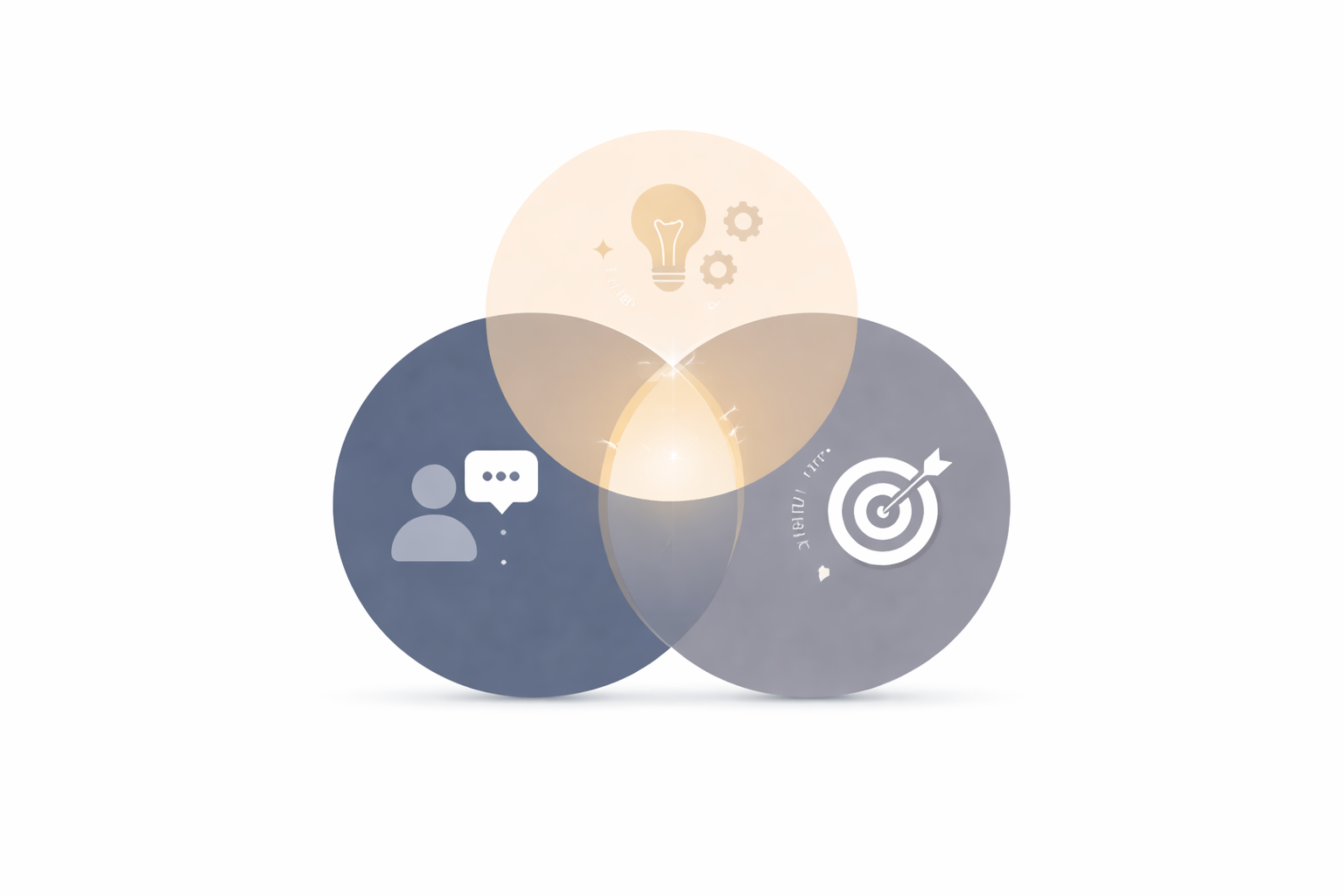 Illustration of how effective content pillars come from the overlap between audience needs, your expertise, and brand positioning.